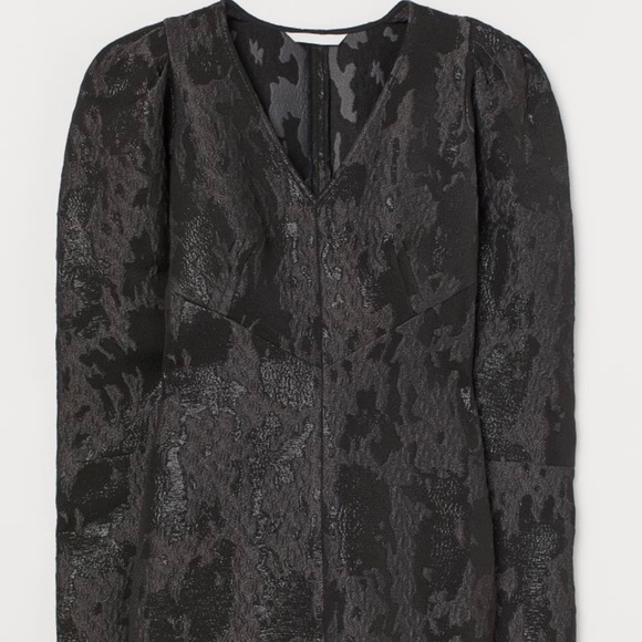 H&M Womens Black Jacquard Dress sz Large - Picture 3 of 16
